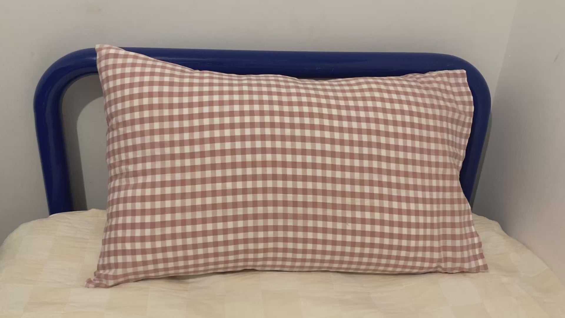 Pink Checkered Pillowcase